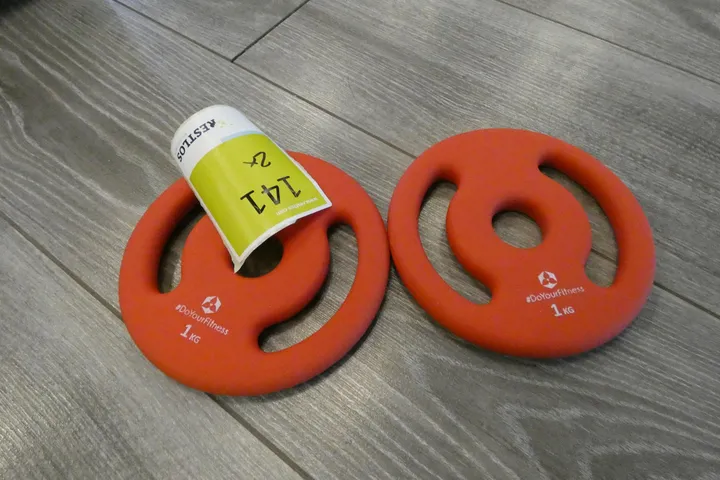 2x #DoYourFitness Hantelscheibe, 1 kg, orange